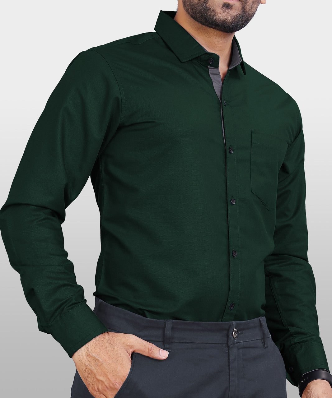Greeen solid shirt