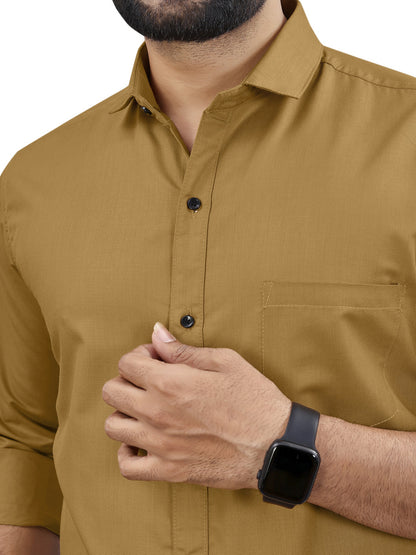 Brown solid shirt