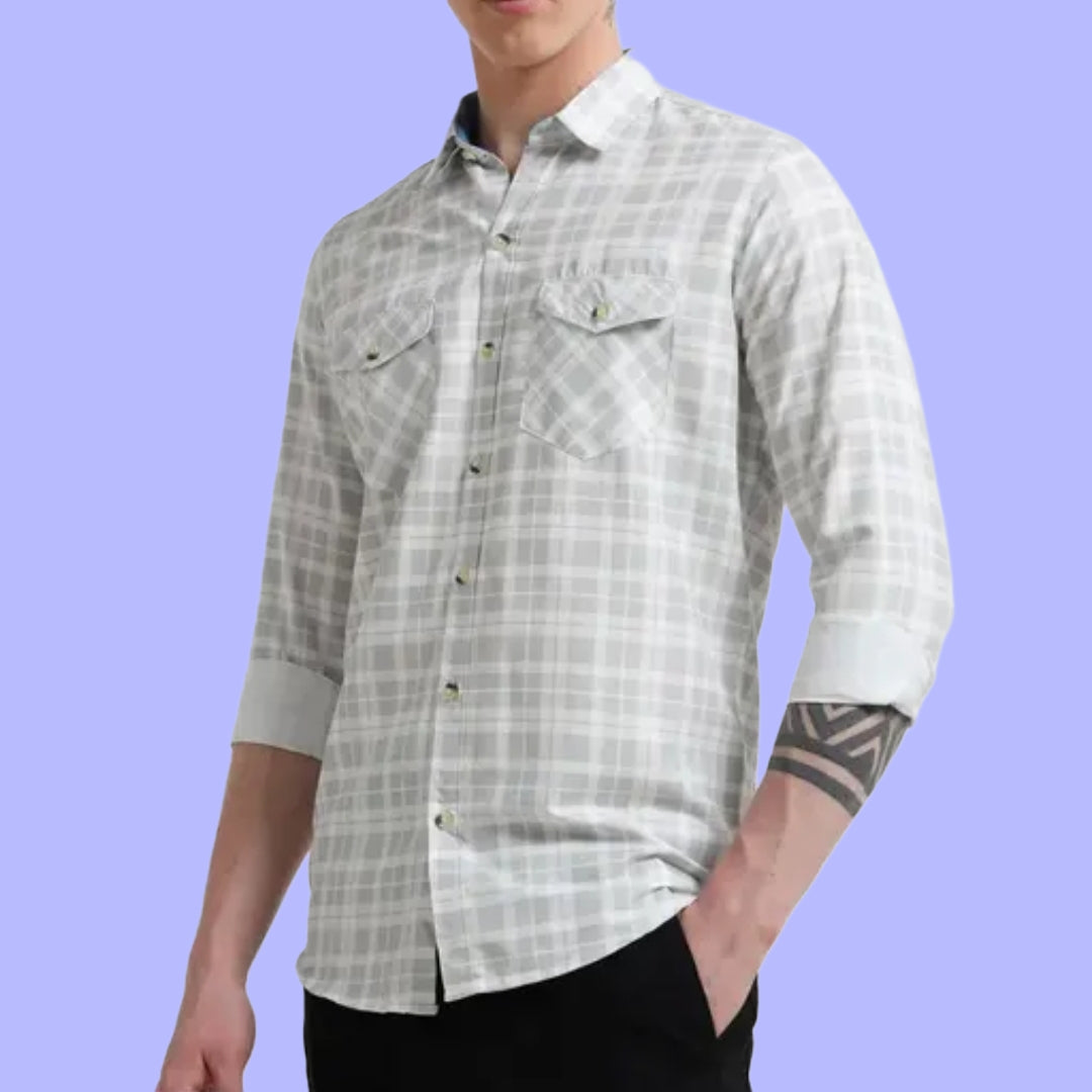Grey checked shirt
