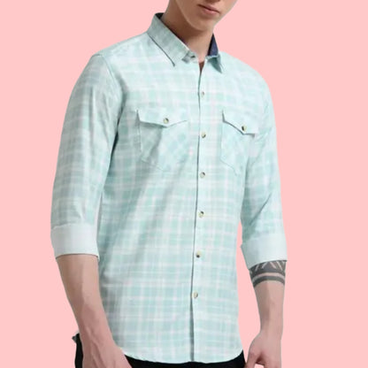 Green checked shirt