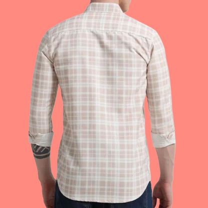 Beige checked shirt