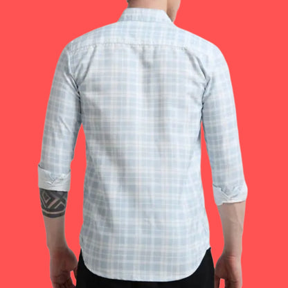 Blue checked shirt