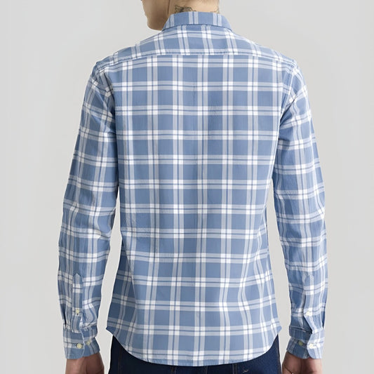 Blue checked shirt