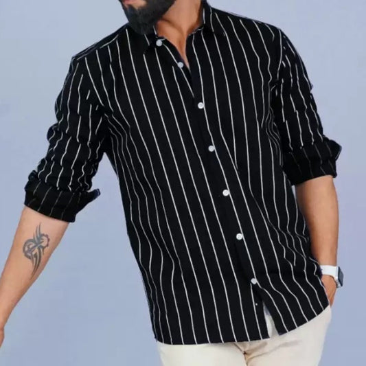 Black casual stripped shirt