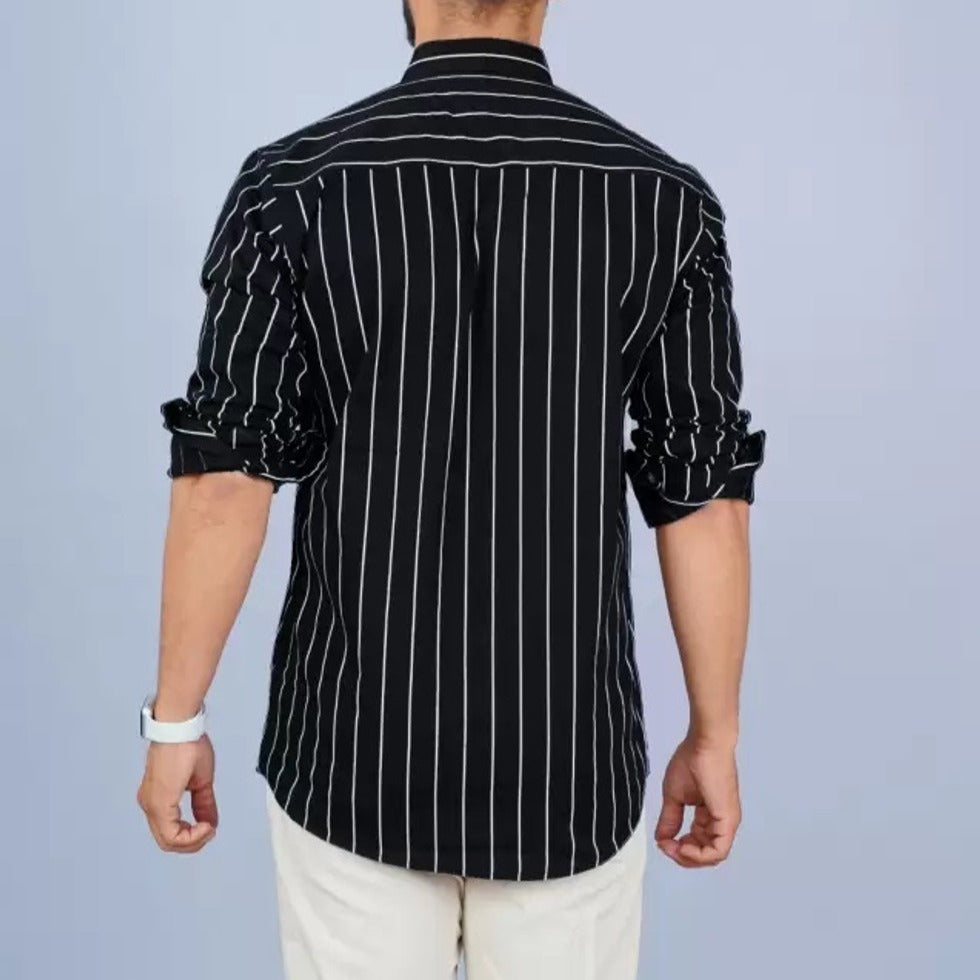 Black casual stripped shirt
