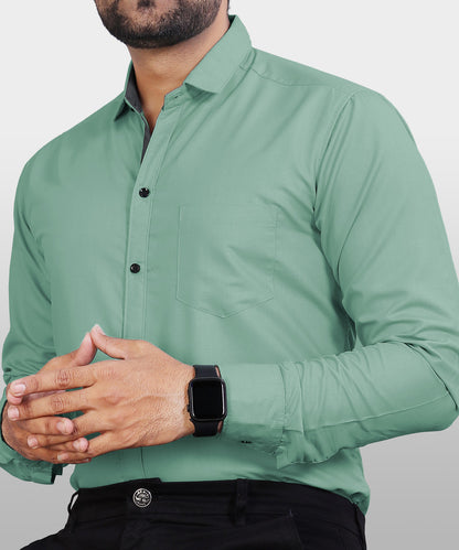 Olive green solid shirt