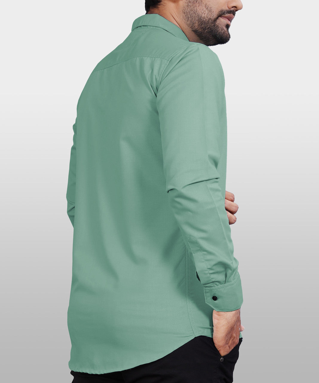 Olive green solid shirt