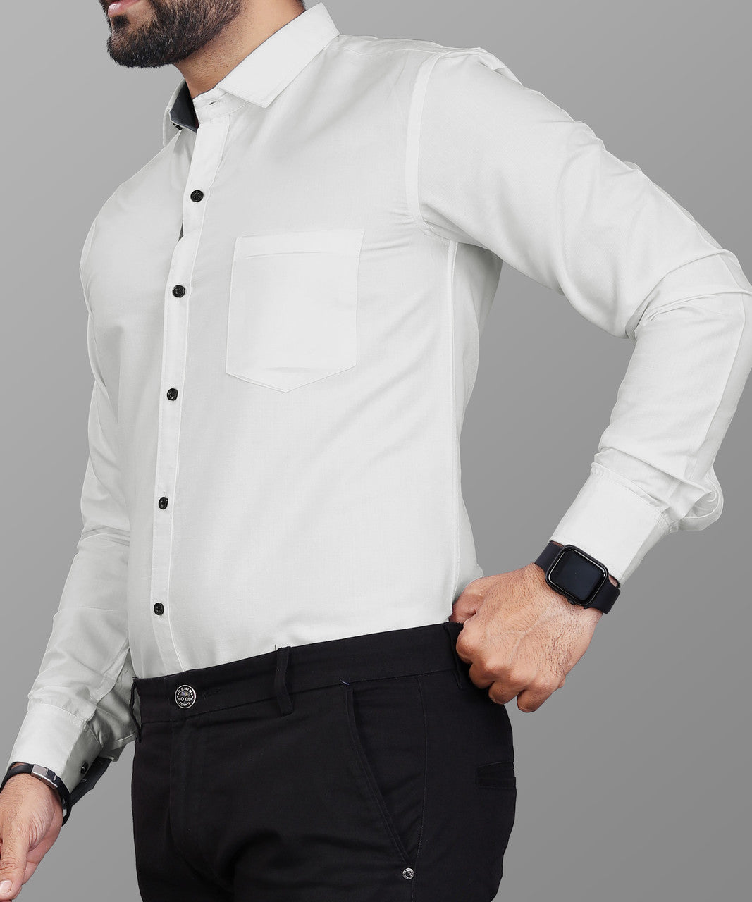 White solid shirt