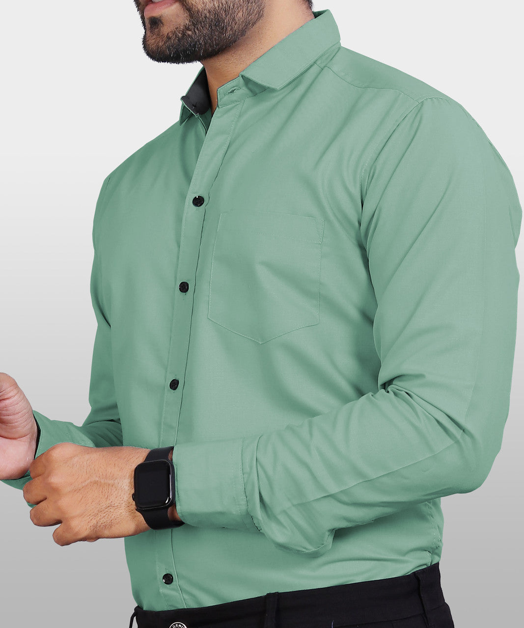 Olive green solid shirt