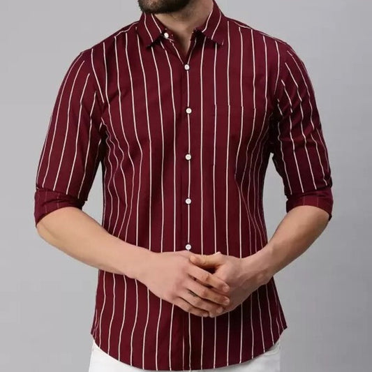 Red casual stripped shirt