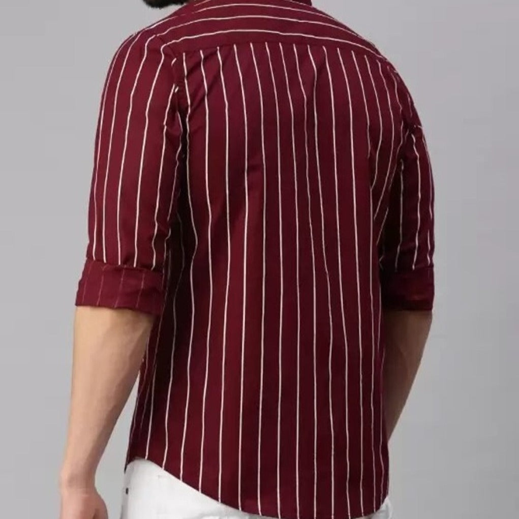 Red casual stripped shirt